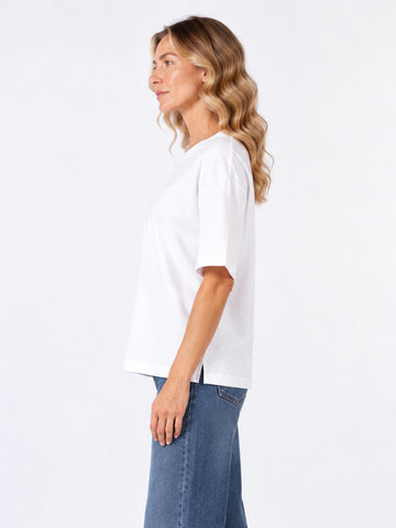 Oversized Pima Cotton Tee - Soft White