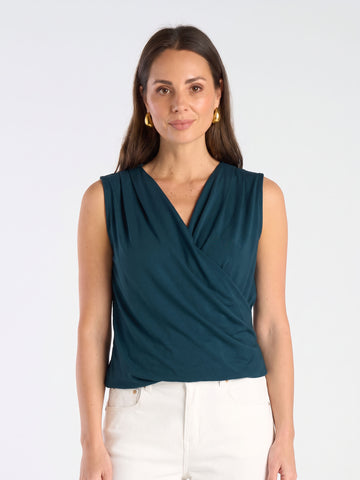 Athena Drape Top - Teal